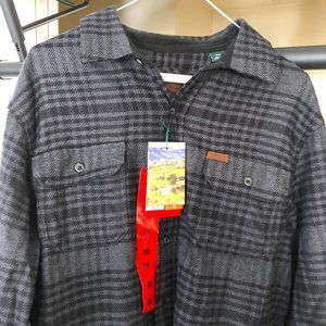 Orvis Classic Collection Flannel Long Sleeve Gray/Black Plaid Shirt–Mens Medium